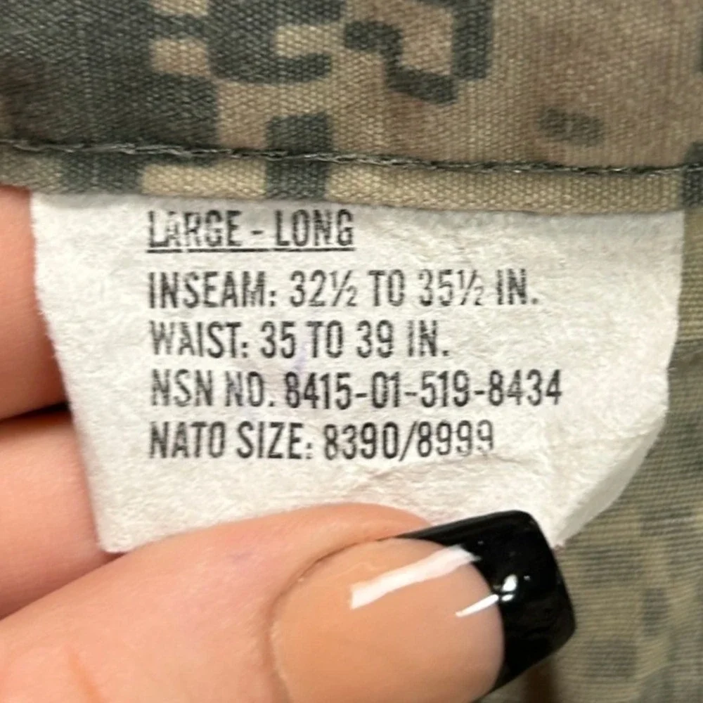 US Army ACU Digital Camo Combat Pants Large Long Cargo Military Trousers UCP